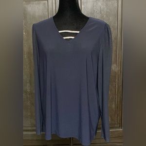 89th & Madison Navy w/rhinestones longsleeves Tunic- Size XLarge